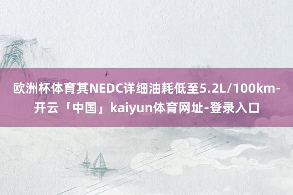 欧洲杯体育其NEDC详细油耗低至5.2L/100km-开云「中国」kaiyun体育网址-登录入口
