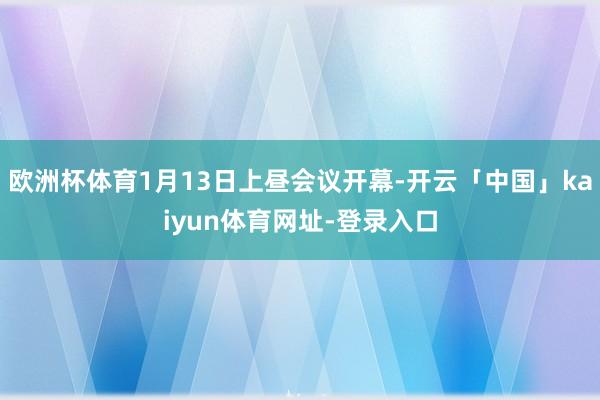 欧洲杯体育1月13日上昼会议开幕-开云「中国」kaiyun体育网址-登录入口