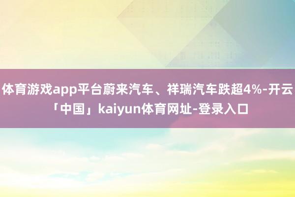 体育游戏app平台蔚来汽车、祥瑞汽车跌超4%-开云「中国」kaiyun体育网址-登录入口