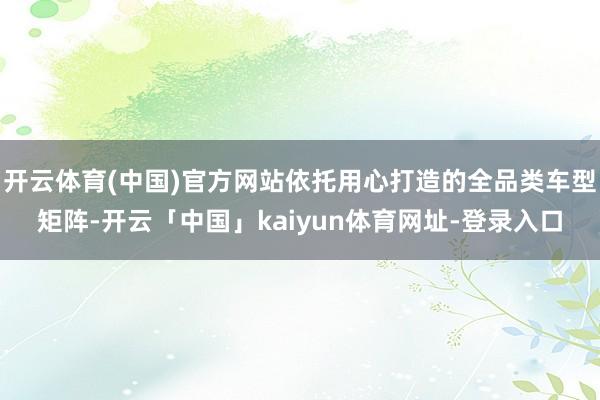 开云体育(中国)官方网站依托用心打造的全品类车型矩阵-开云「