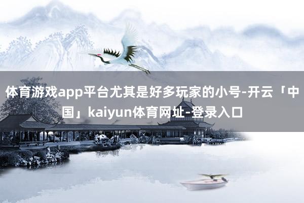体育游戏app平台尤其是好多玩家的小号-开云「中国」kaiy