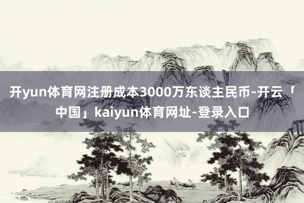 开yun体育网注册成本3000万东谈主民币-开云「中国」kaiyun体育网址-登录入口