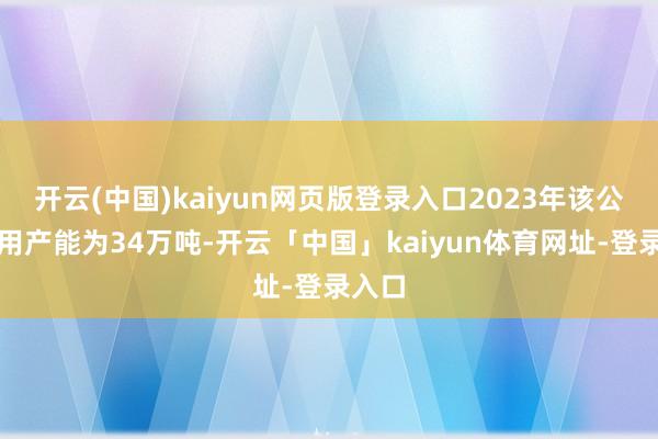 开云(中国)kaiyun网页版登录入口2023年该公司有用产