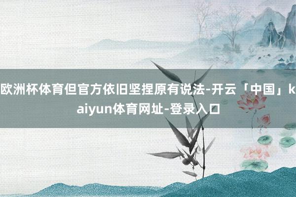 欧洲杯体育但官方依旧坚捏原有说法-开云「中国」kaiyun体育网址-登录入口