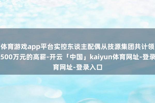 体育游戏app平台实控东谈主配偶从技源集团共计领取超500万元的高薪-开云「中国」kaiyun体育网址-登录入口