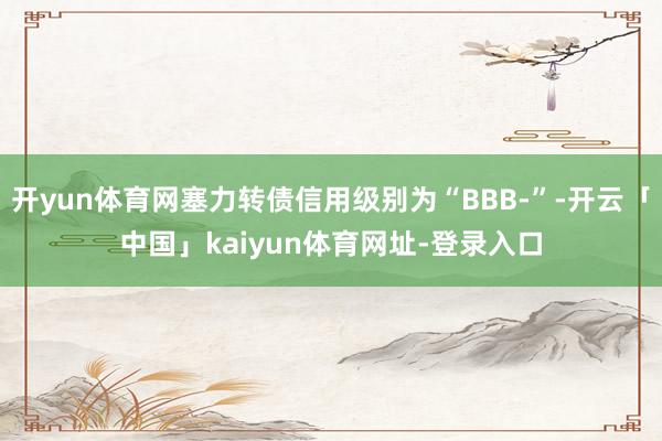 开yun体育网塞力转债信用级别为“BBB-”-开云「中国」kaiyun体育网址-登录入口
