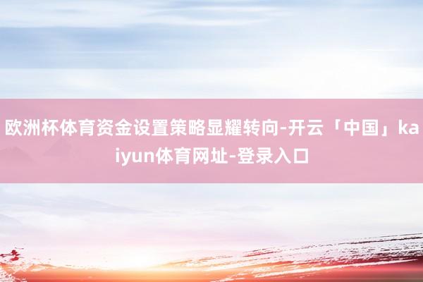 欧洲杯体育资金设置策略显耀转向-开云「中国」kaiyun体育