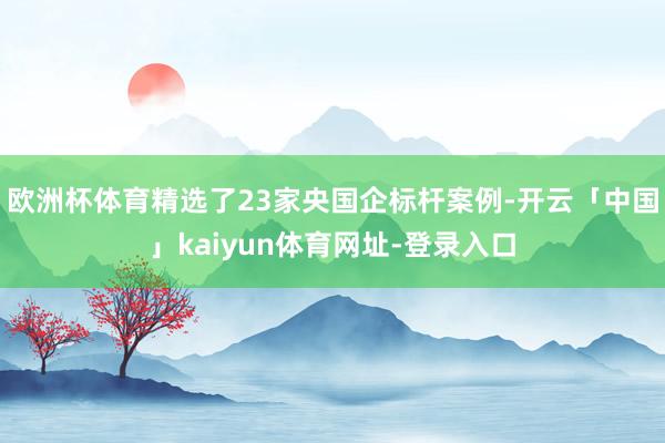 欧洲杯体育精选了23家央国企标杆案例-开云「中国」kaiyu