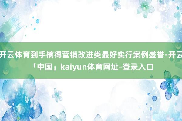 开云体育到手摘得营销改进类最好实行案例盛誉-开云「中国」kaiyun体育网址-登录入口