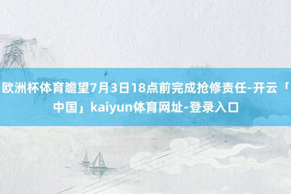 欧洲杯体育瞻望7月3日18点前完成抢修责任-开云「中国」kaiyun体育网址-登录入口