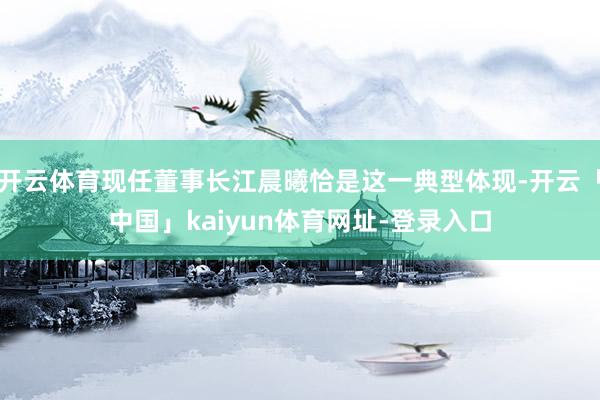 开云体育现任董事长江晨曦恰是这一典型体现-开云「中国」kaiyun体育网址-登录入口