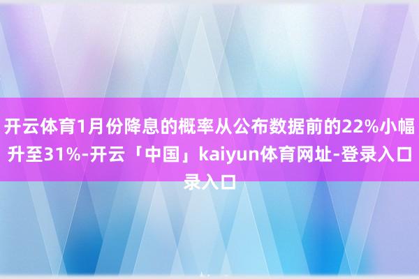 开云体育1月份降息的概率从公布数据前的22%小幅升至31%-开云「中国」kaiyun体育网址-登录入口