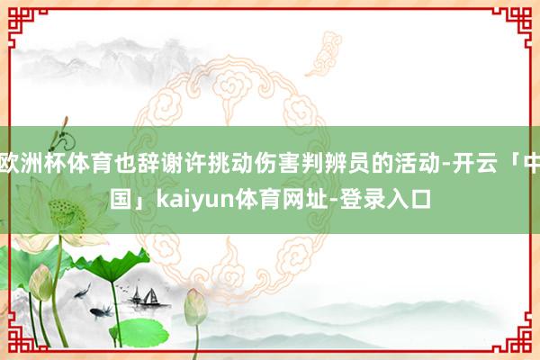 欧洲杯体育也辞谢许挑动伤害判辨员的活动-开云「中国」kaiy